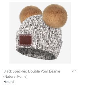 Love your melon black speckled double Pom beanie